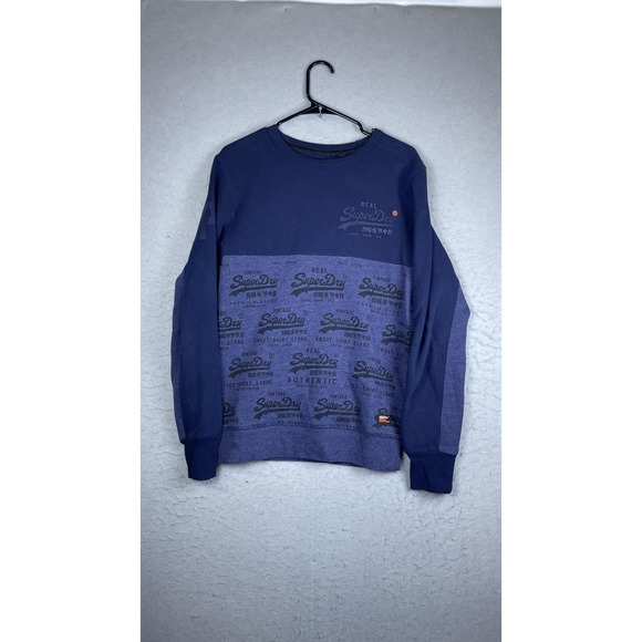 Superdry Other - Superdry Sweatshirt Mens‎ Small Blue Vintage Graphic Crewneck Fleece Pullover